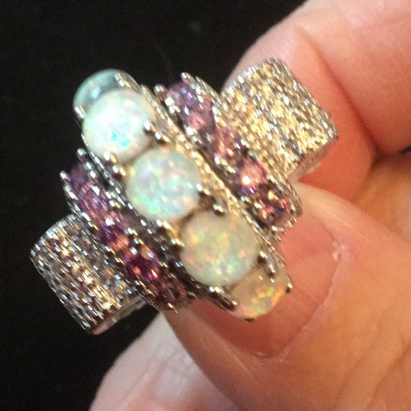 EXQUISITE DESIGNER ARTISTIC Art Deco OPALITE RING - Picture 4 of 8